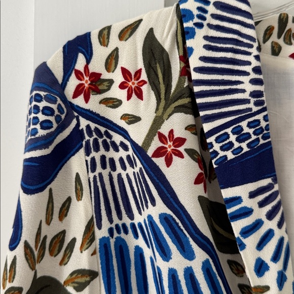 NWT FARM Rio Macaw Flight Maxi Plunging V-neck Long Sleeve Dress S - Picture 7 of 15